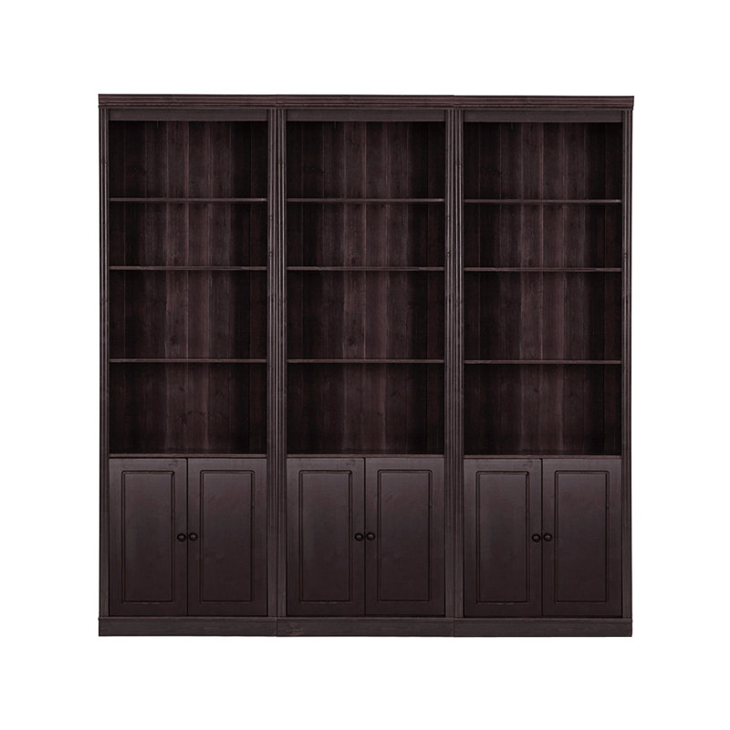 Delyliah 223cm H x 222cm W Library Bookcase, Brown