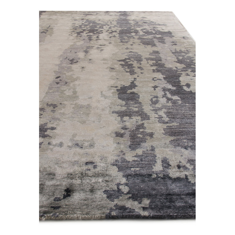 Bamboo Silk Abstract Area Rug, Rectangle 6' x 9'