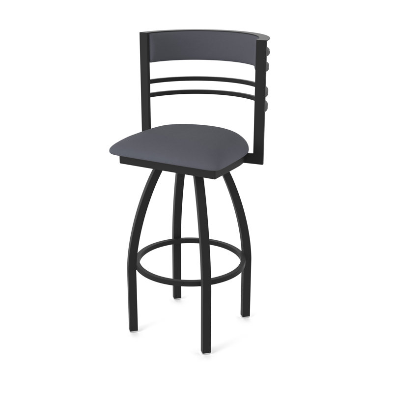 Hunter Swivel Stool, Black Wrinkle, Vinyle - Tempête de galop, Tabouret de bar (siège d'une hauteur de 36 po)