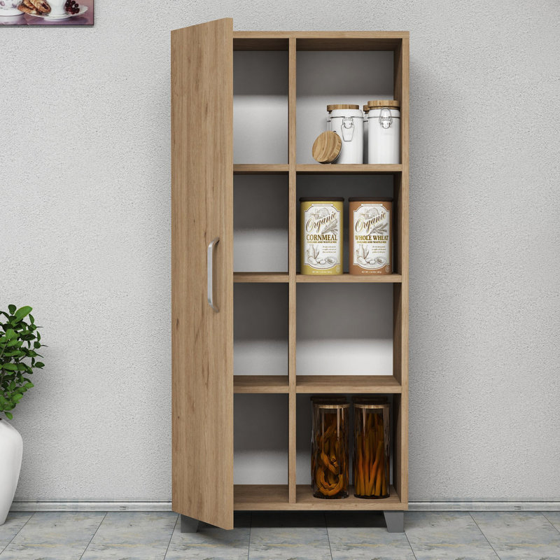 Burroughs 129.6cm Kitchen Pantry, Oak