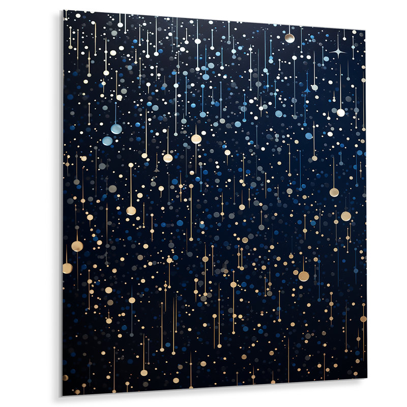 Indian Art Starry Night Sky 1 - Art mural indien en métal, H 32 po x l 24 po x P 1 po