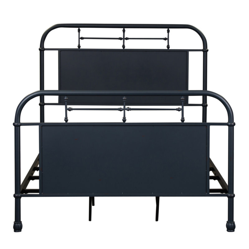 Edmund Metal Standard Bed, Full, Navy