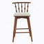 Tabouret de bar d'intérieur en bois, finition noire avec revêtement gris, ensemble de 2-2145097321