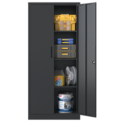 Armoire de garage 71 po en métal - Armoire en acier robuste et sécuritaire pour le garage et le bureau personnel