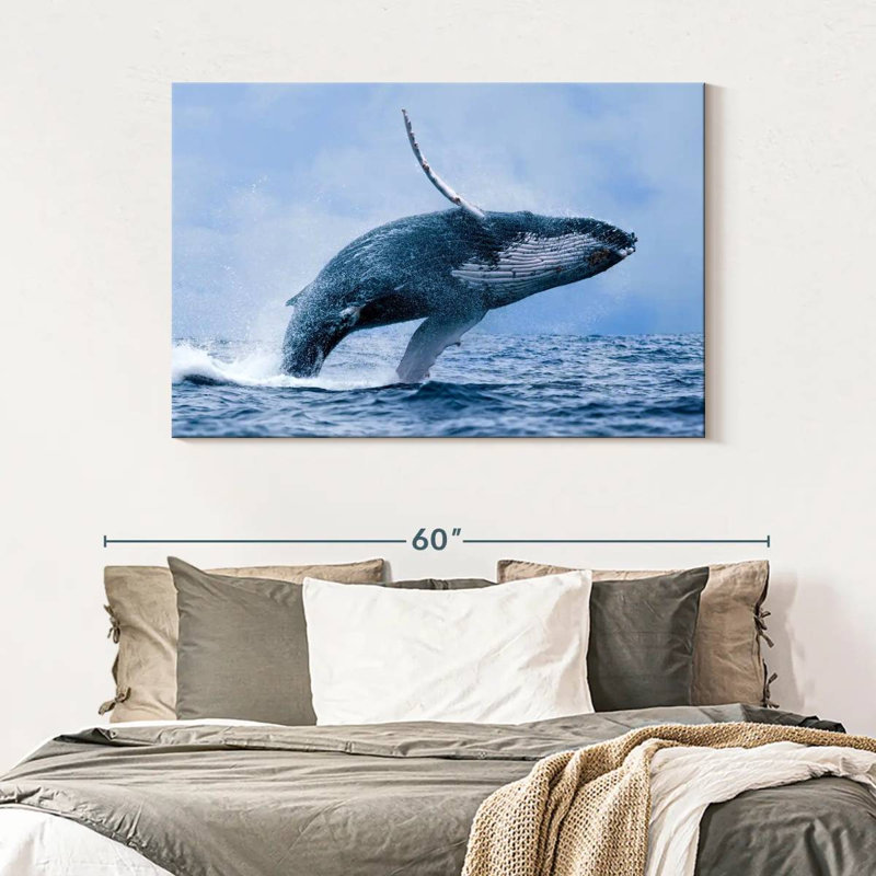 Brampt Leaping Humpback Whale, 32" H x 48" W
