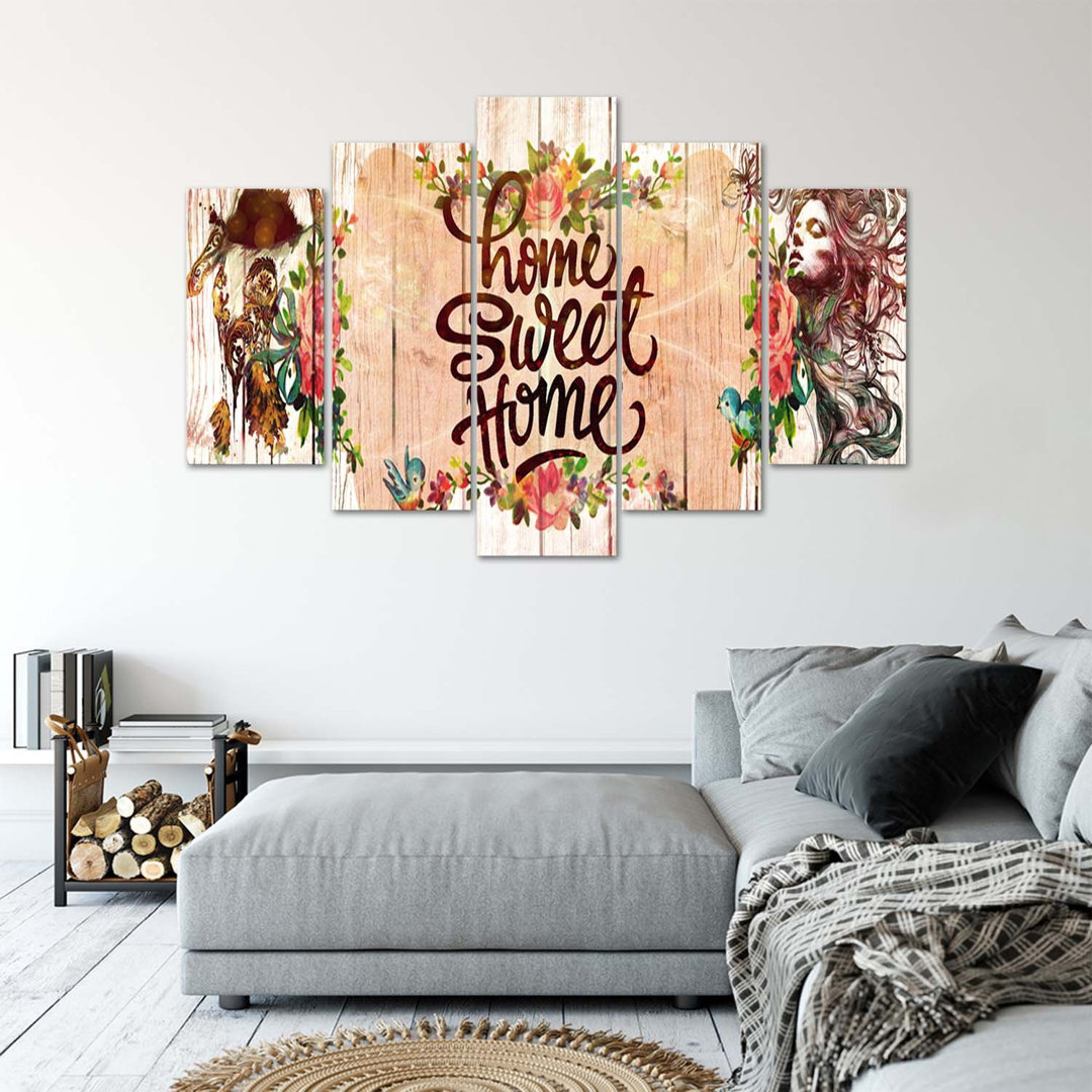 Leinwandbild Home Sweet Home Inschrift