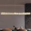 Luminaire suspendu de luxe linéaire en cristal pour salle à manger, luminaire suspendu à DEL tricolore à intensité variable pour îlot de cuisine et bar-129470516
