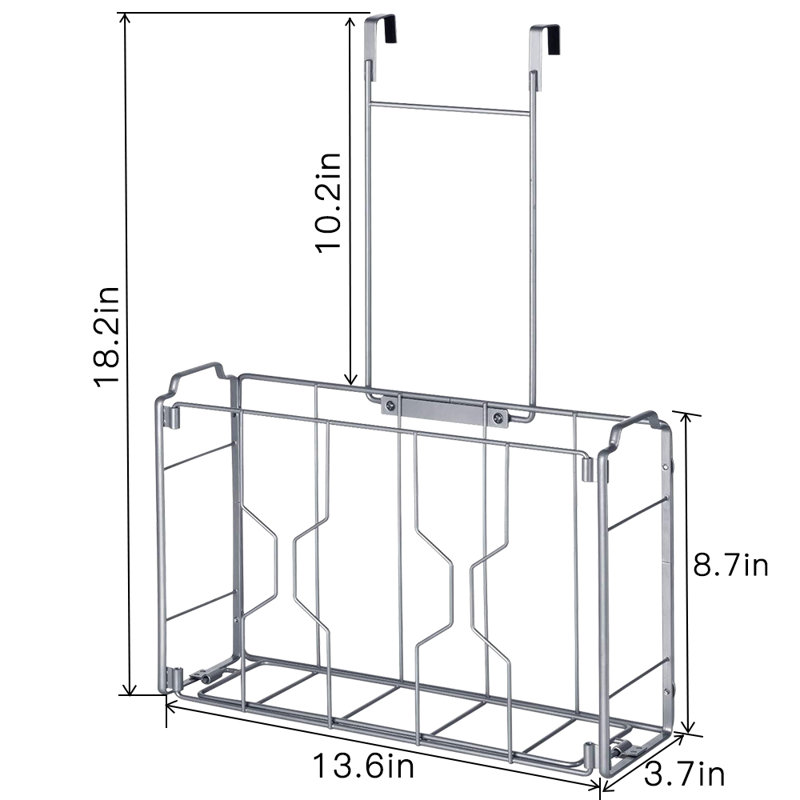 Ensemble de 2 porte-organisateurs de porte / d'armoire à fixation murale dans la cuisine ou le garde-manger pour planche à découper, papier d'aluminium, produits de nettoyage, argent
