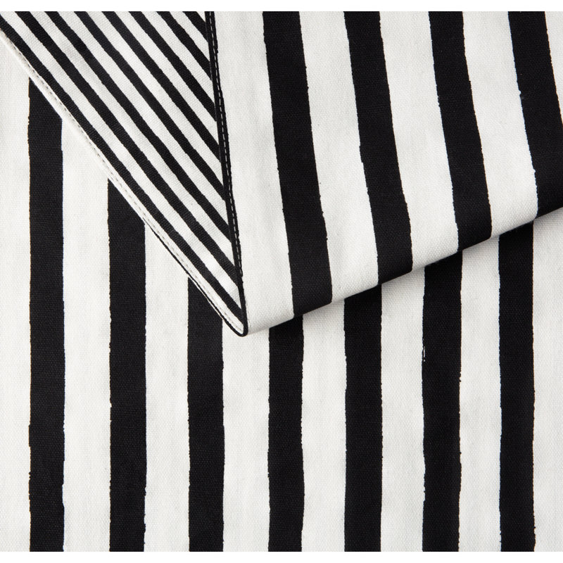 Striped Table Runnner, Black/White