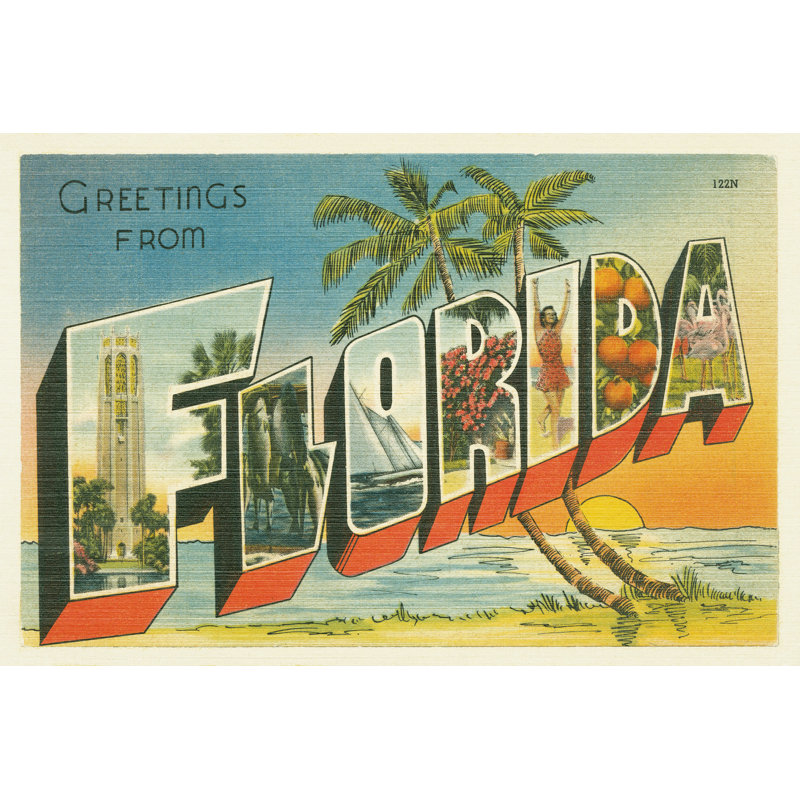 Barnette Greetings From Florida V2, H 8 po x l 12 po x P 1,25 po