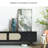 Solid wood TV stand elegant vine design