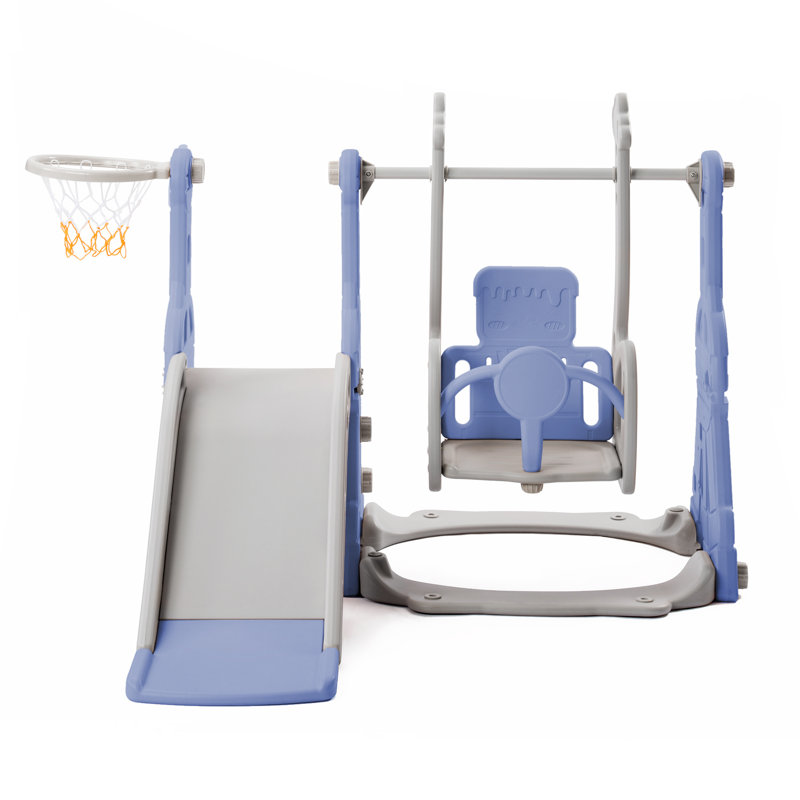 Gulledge Freeport Park 140cm W Plastic Freestanding Slide,  Blue