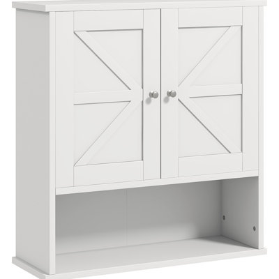 Bathroom Cabinet Wall Mounted, Style In White With Modifiable Shelves Storage - Mounted Adjustable And More Space,