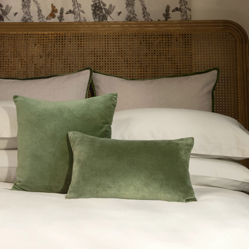 Jaipur Square Pillow Cover & Insert, Olive, Square 18"