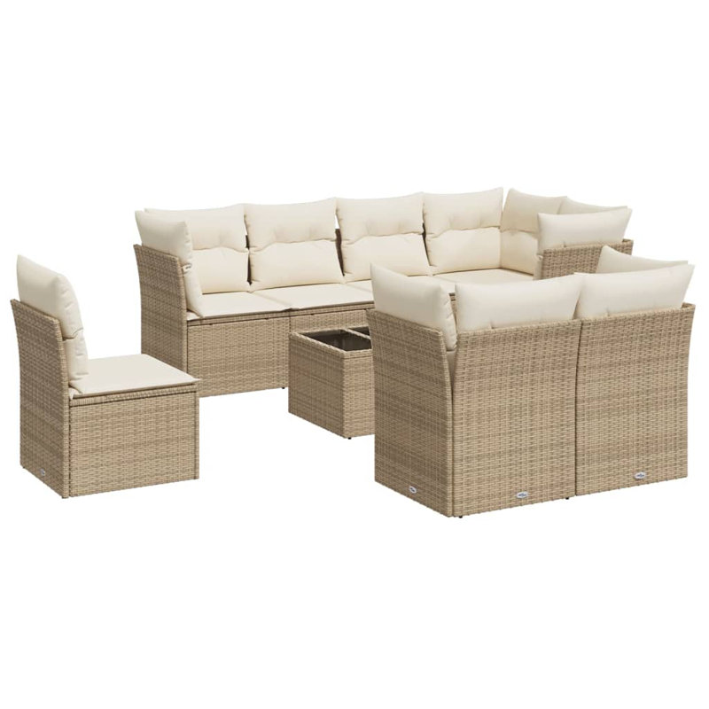 Ensemble de canapé de jardin Vidaxl beige, blanc crème