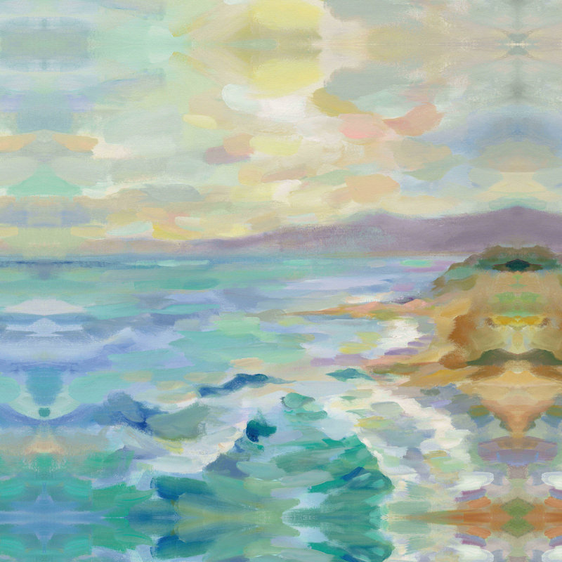 Dunes au bord de la mer par Silvia Vassileva - peinture sur toile, H 32 po x l 48 po
