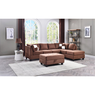 Canapé modulaire Malone (sans repose-pieds), chocolat