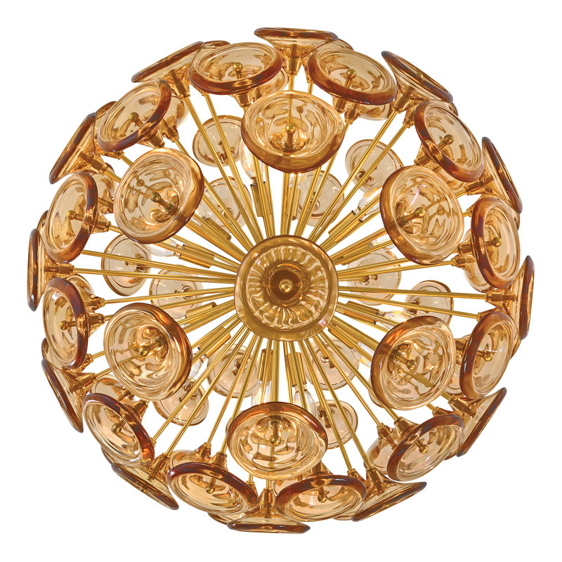 Maya Chandelier, 12 Lights, Amber, 80.75" H x 30" W x 30" D