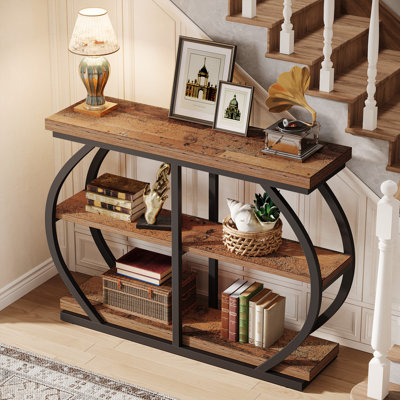 Industrial 3-Tier Console Table, 41.3" Entryway Table