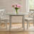 Pane 47 Inch Rounded Wood Dining Table, Smooth Gray Finish, Tall Block Legs