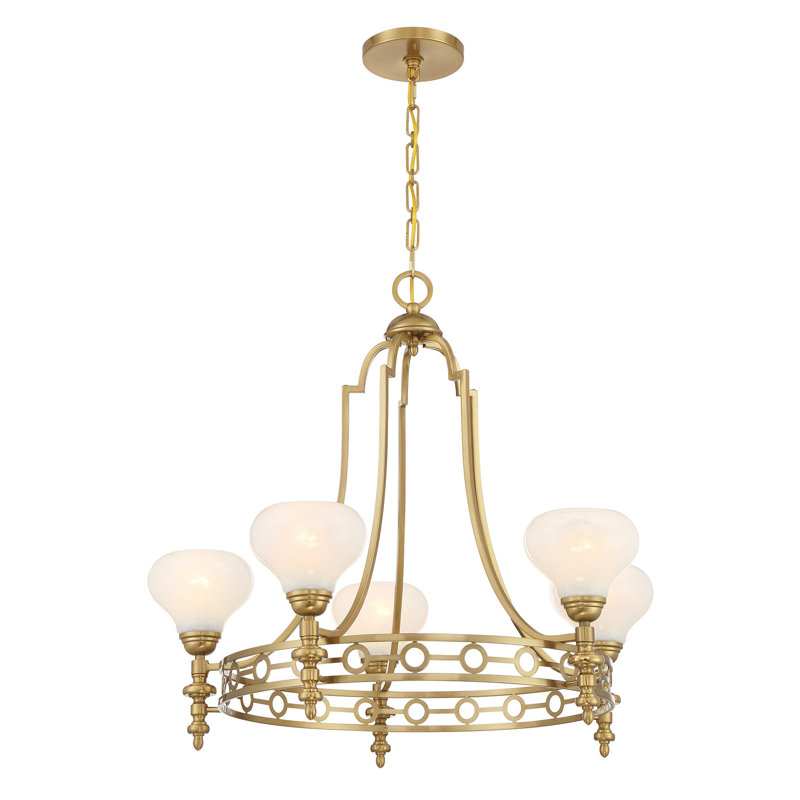 Lustre 5 lumières Hoekstra, Laiton chaleureux