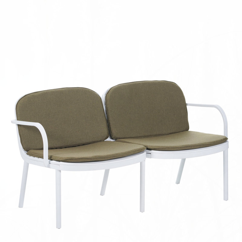 Chaises de table à manger pour patio, Vert/blanc