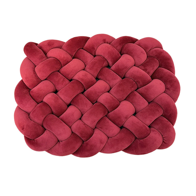 Woven Cushions Seat Cushions Sofa Backrests And Pillow Decorations Suitable For Bed And Living Room, Wine