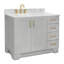 ARIEL TAYLOR 43 IN LEFT OFFSET SINGLE RECTANGLE SINK VANITY-411981170-444712537-444712543
