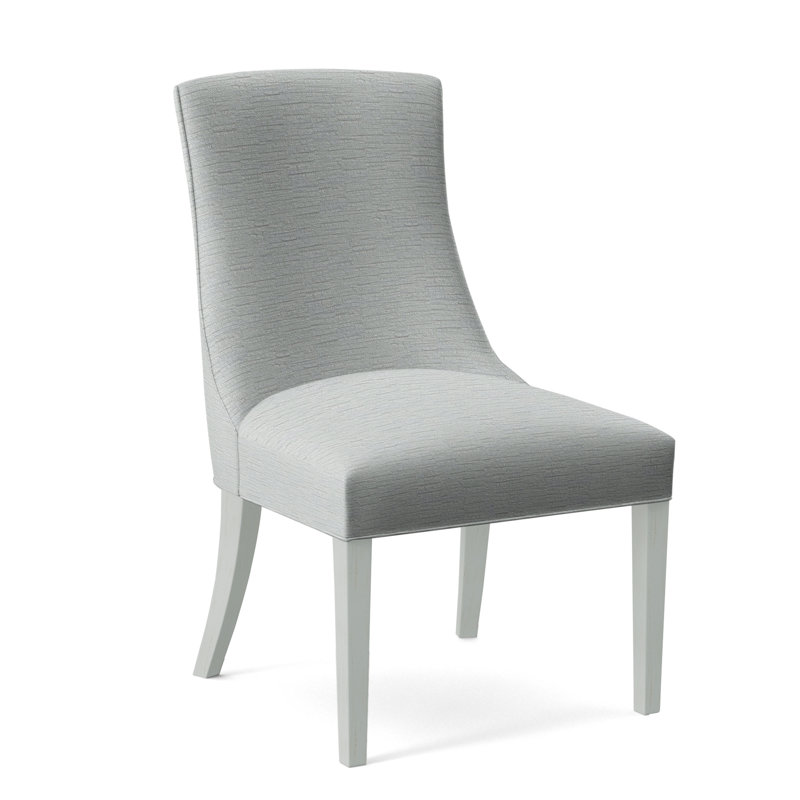 Chaise de salle à manger Tuxedo, Ivoire Crypton Performance; 0886-91, Finition nickel
