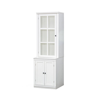 Versatile Bi-directional Display Cabinet Mdf Retro White Home Decor