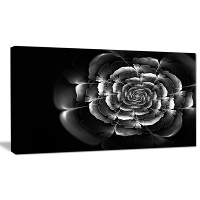 «Fractal Silver Rose in Dark», impression sur toile tendue