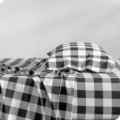 Ensemble de draps en microfibre à carreaux