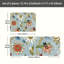 Ensemble de 2 tapis de cuisine rétro antidérapants à motif floral et bleu