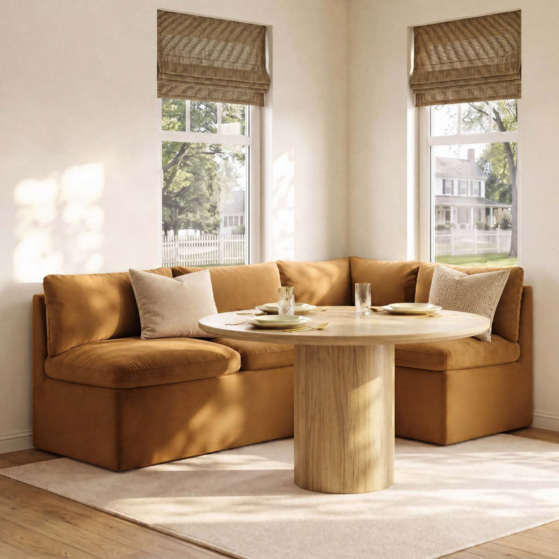 Banquette de coin Alayaa, Velours ocre Soren