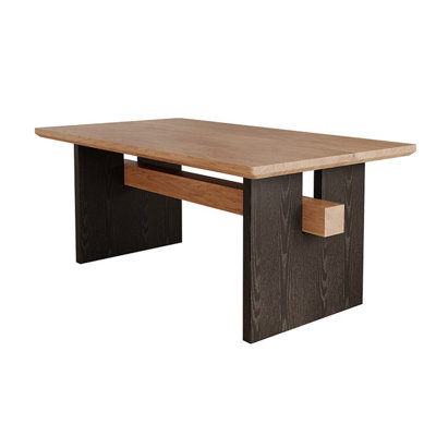 Solid Pine Wood Dining Table with Cross‑bar Support Legs