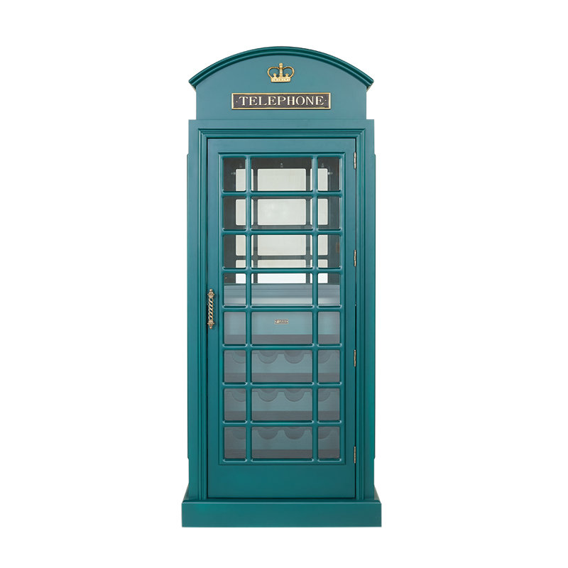 Marroquin Telephone Booth Bar Cabinet By RAM Game Room, Green