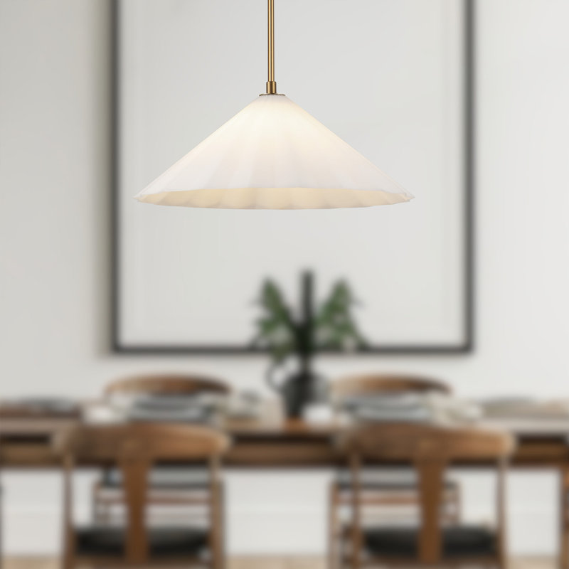 Yuridia 1 - Light Single Pendant, Aged Brass, 8.25"H x 20.50"W x 20.50"D