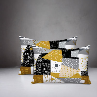 Praxies Patches Indoor/Outdoor Reversible Pillow