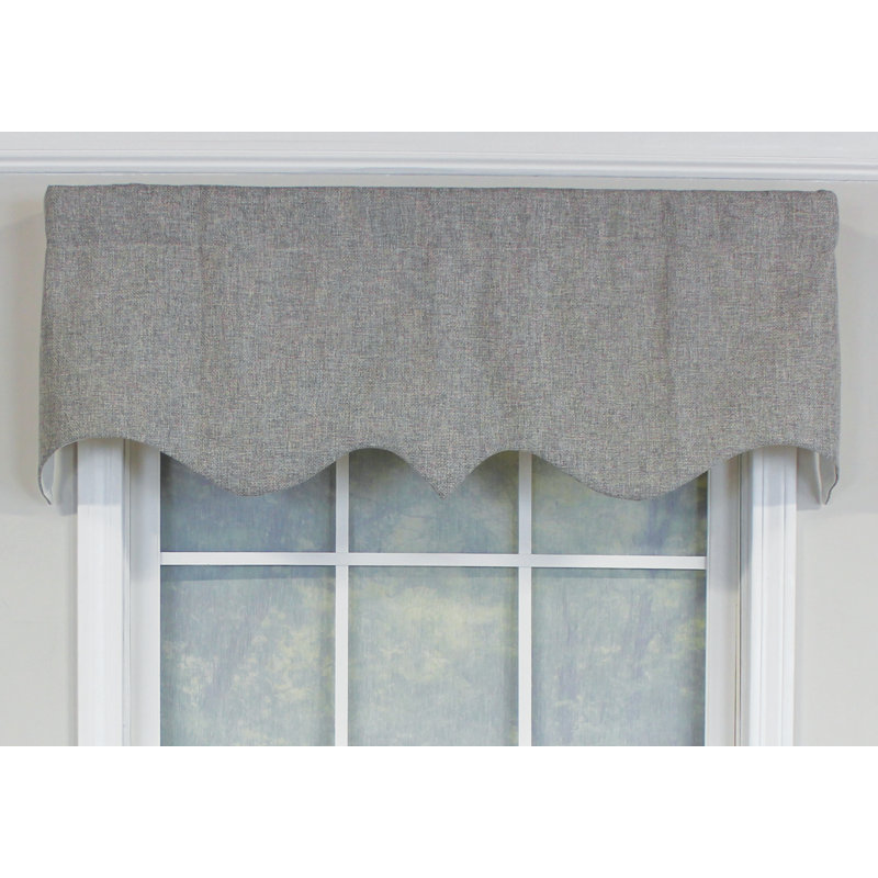 Ash Gray Fabric Rod Pocket Valance for Standard Windows
