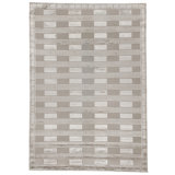 Metro-Velvet Striped Area Rug in Silver