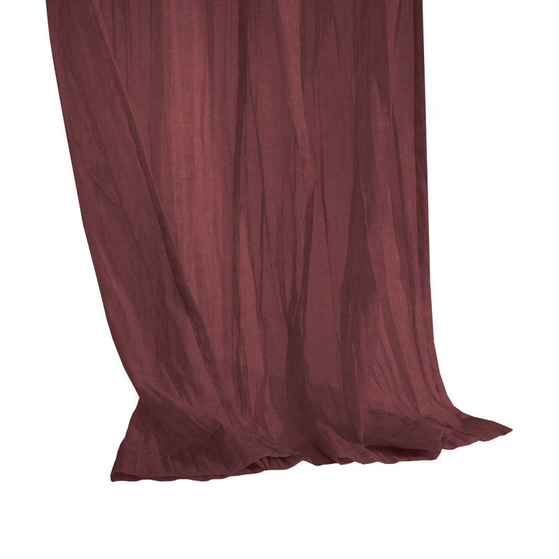 Paloma Sheer Dual Header Curtain Panel 52 x 108 in Burgundy, 52" W x 108" L, Burgundy