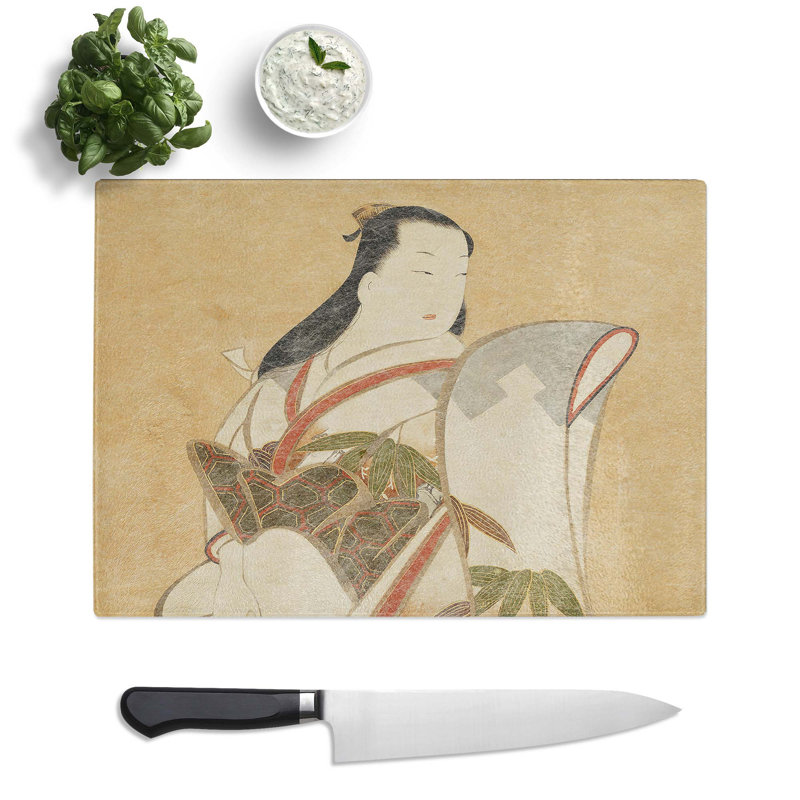 Tempered Glass Standing Courtesan by Kaigetsudo Ando Chopping Board, 28.5 cm x 20 cm