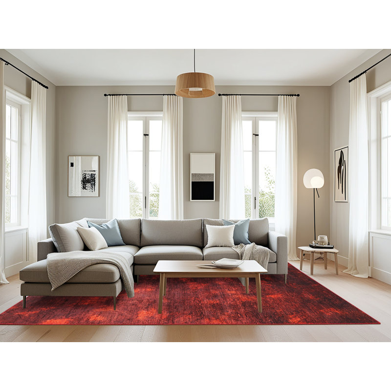 Tapis abstrait rouge, Rectangle 8 pi x 10 pi