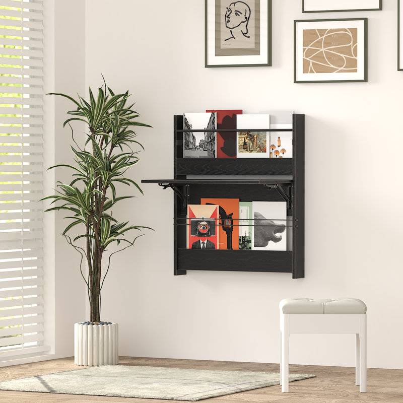 Table de travail murale pliante multifonctionnelle pour bureau à domicile avec compartiment de rangement peu encombrant Convient aux petits espaces