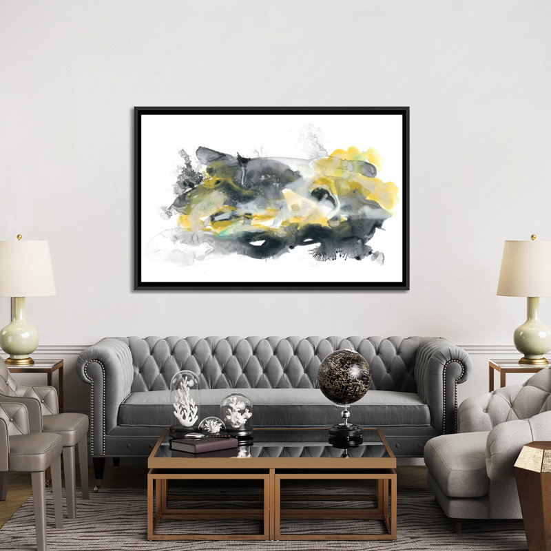 « lunaire voile ii », reproduction sur toile, H 18 po x l 26 po x p 1,5 po, Toile avec cadre noir, Pas de tapis