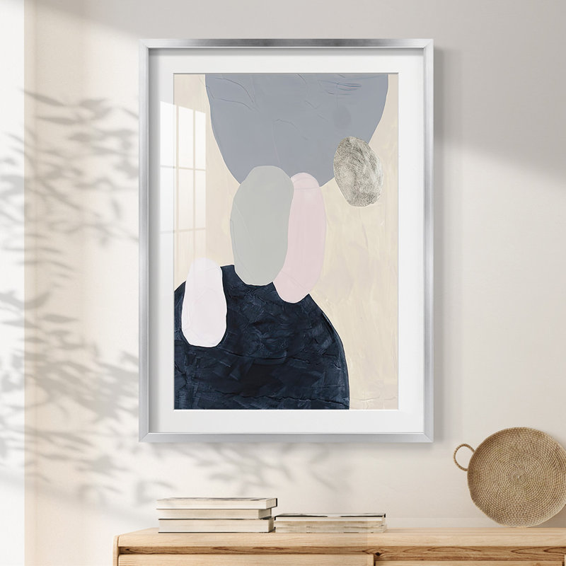 Muted Orbs III -Framed Print, 28.5" H x 20.5" W, Silver