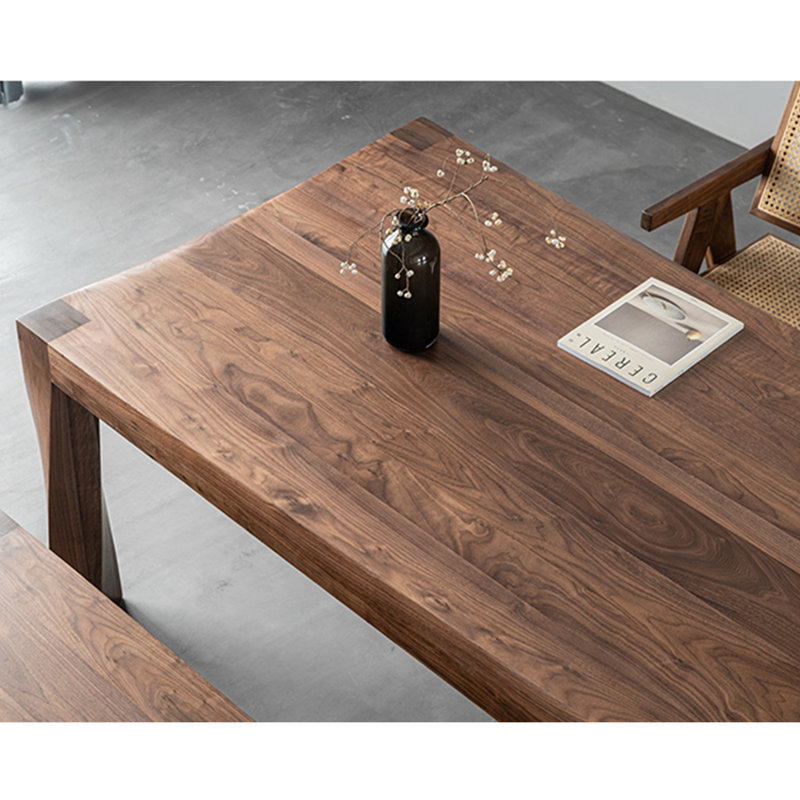 Modern simple rectangular solid wood table, 29.5"H x 86.6"L x 39.3"W