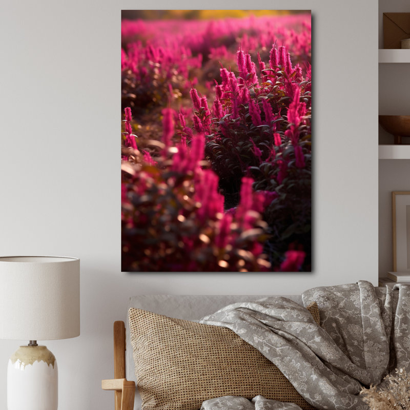 Abstraction florale fuchsia IV, Toile tendue, H 32 po x l 24 po x P 1 po