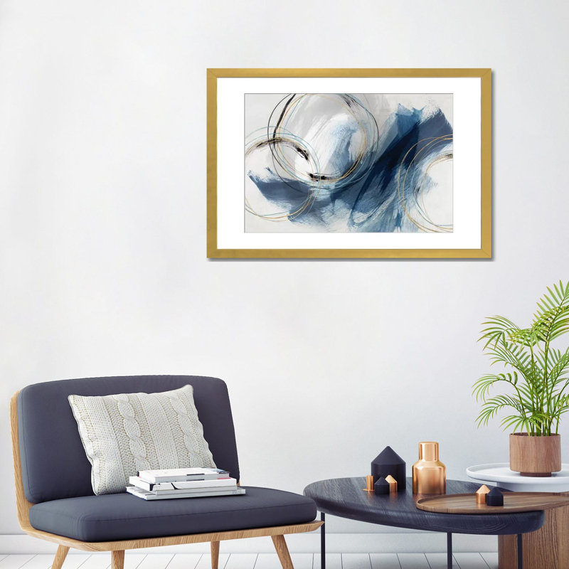 «Detour» par Isabelle Z, impression, H 24 po x l 32 po, Papier dans un cadre flottant, Doré