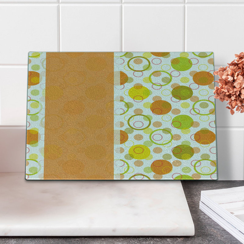 Planche à découper ronde ronde en verre trempé Ambesonne vert lime orange orange jaune